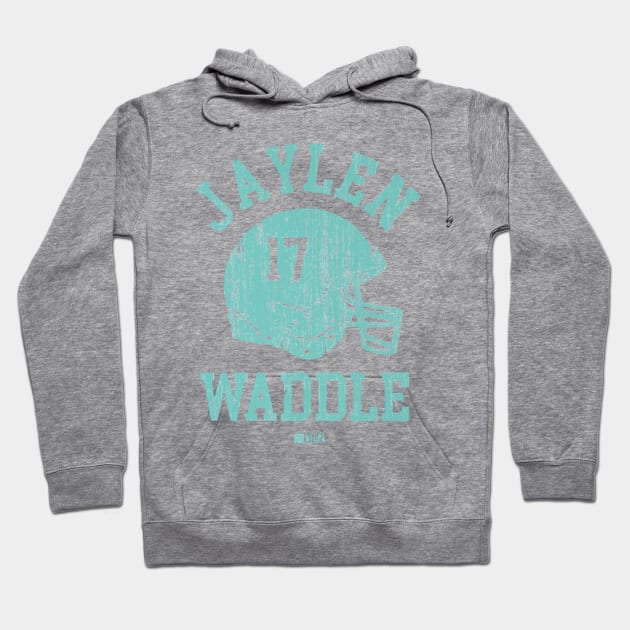 Jaylen Waddle Miami Helmet Font Hoodie by TodosRigatSot